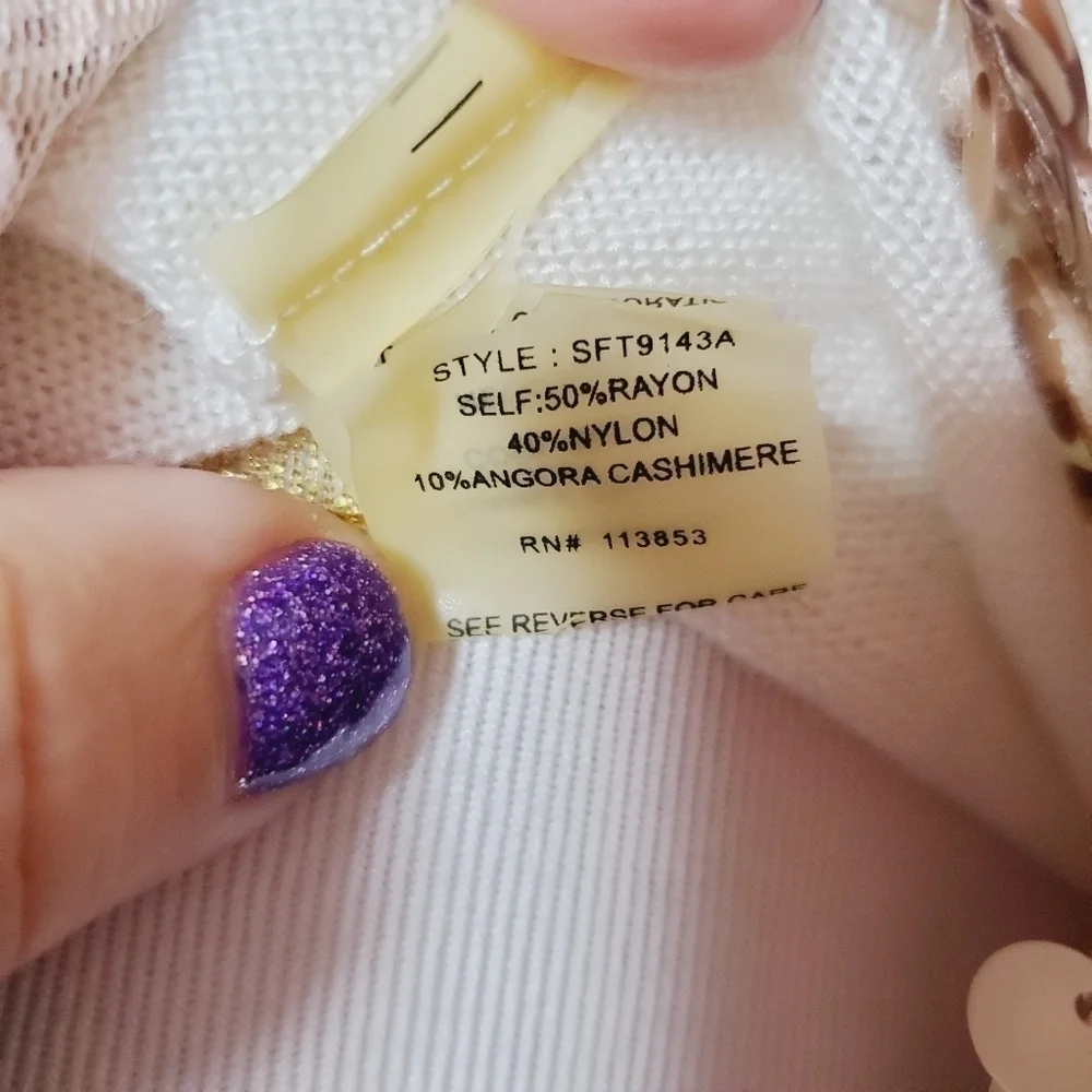 BRIXON IVY‎ SIZE S IVORY WHITE SWEATER SEQUINS TOP #0011 - Picture 10 of 11